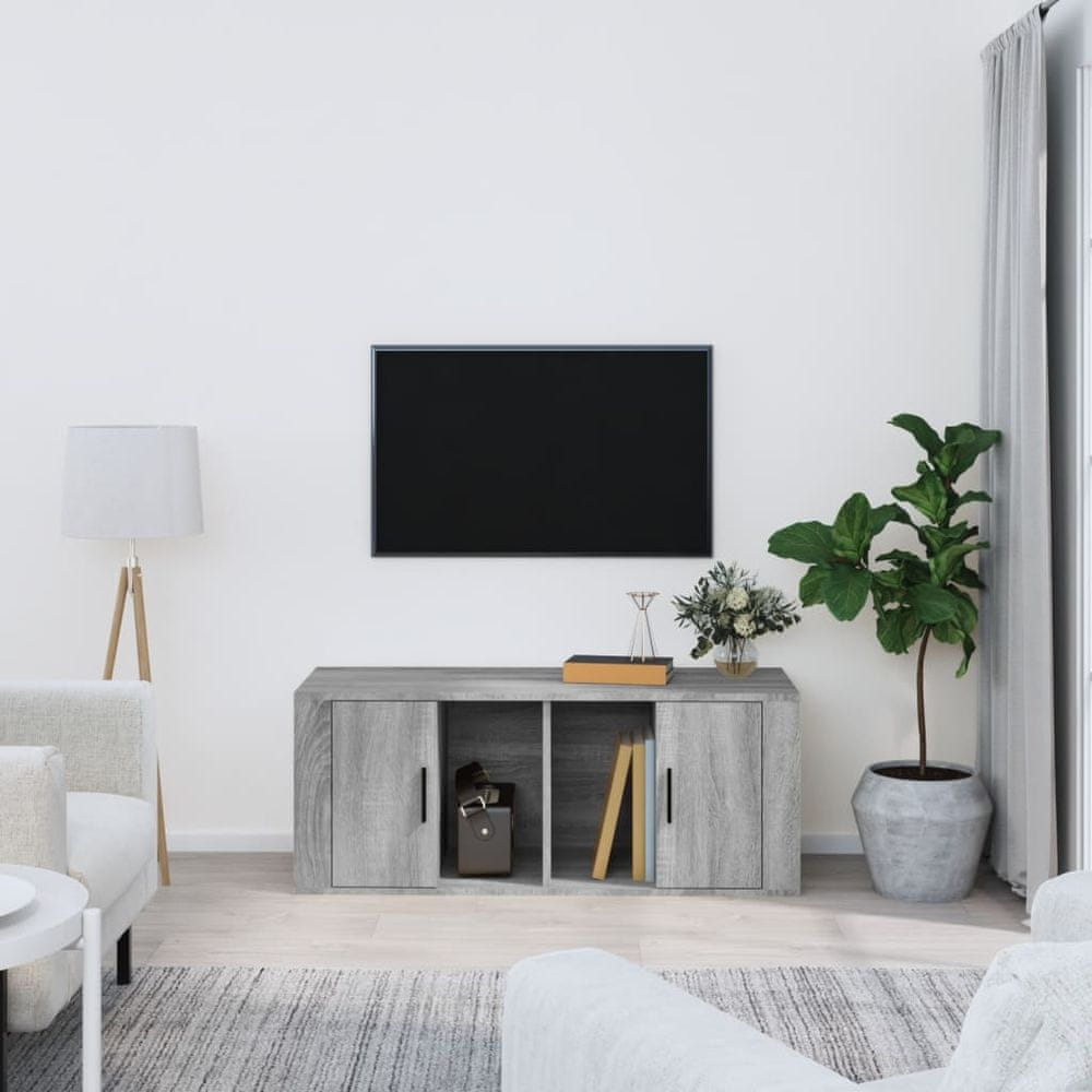 Vidaxl TV skrinka sivý dub sonoma 100x35x40 cm spracované drevo